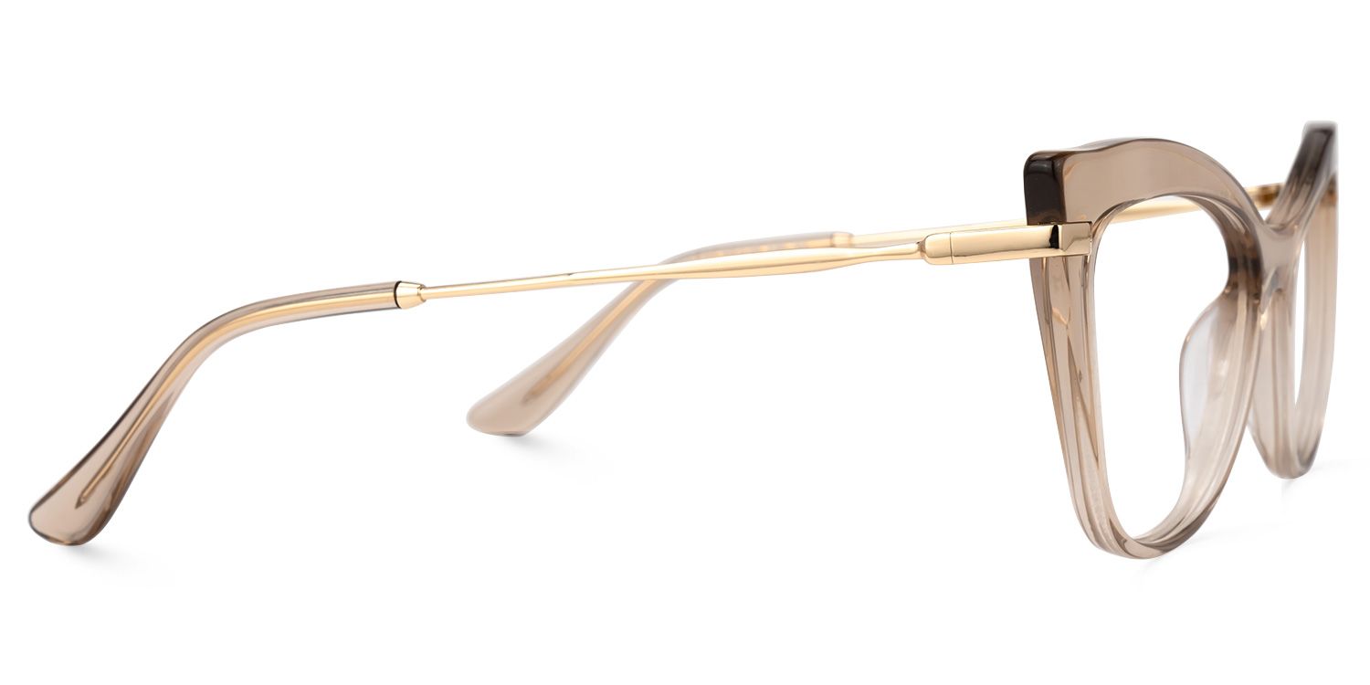 Indira Cat Eye Beige Glasses | Zeelool Glasses2