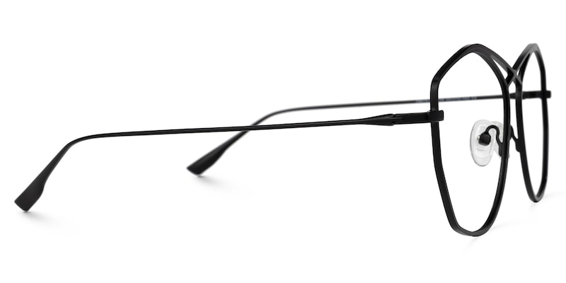 Raven Geometric Black Glasses | Zeelool Glasses3
