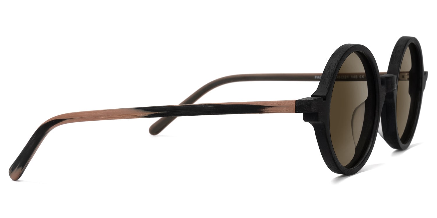 Otto Round Black Sunglasses2