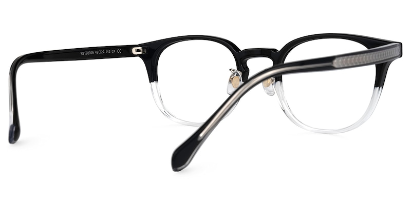 Luvinia Round Black-Crystal Glasses | Zeelool Glasses3