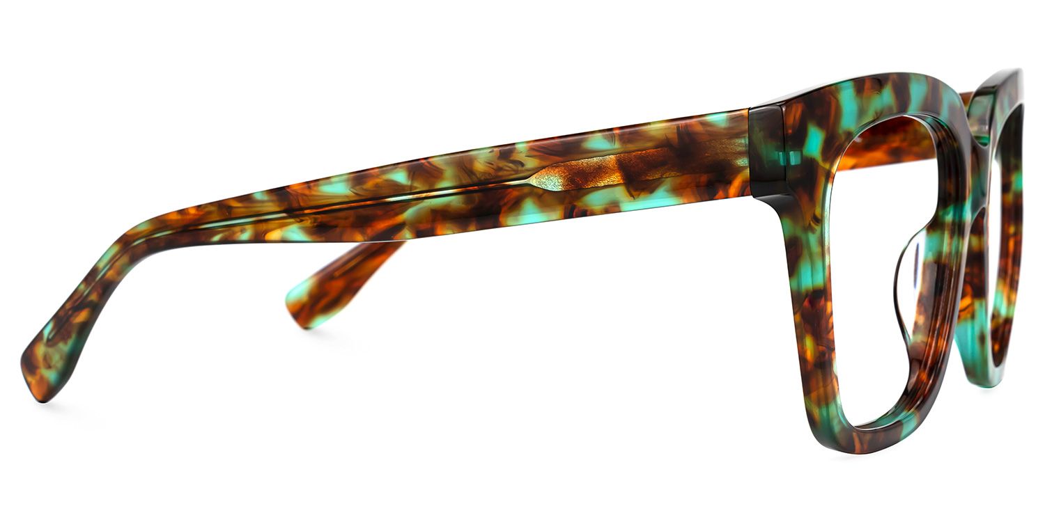 Xion Green-Tortoise Square Frames Glasses | Zeelool2