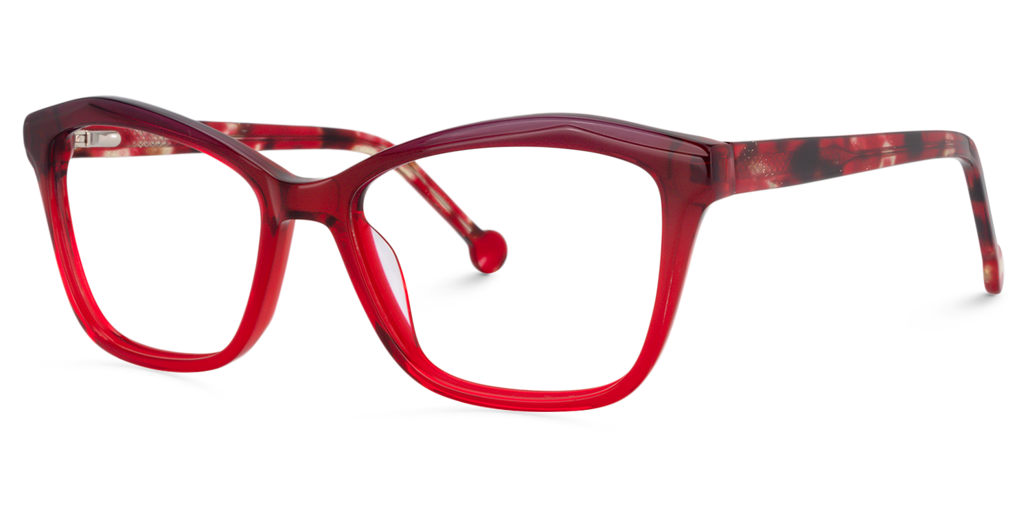 Rectangle Red Glasses | Zeelool Glasses3