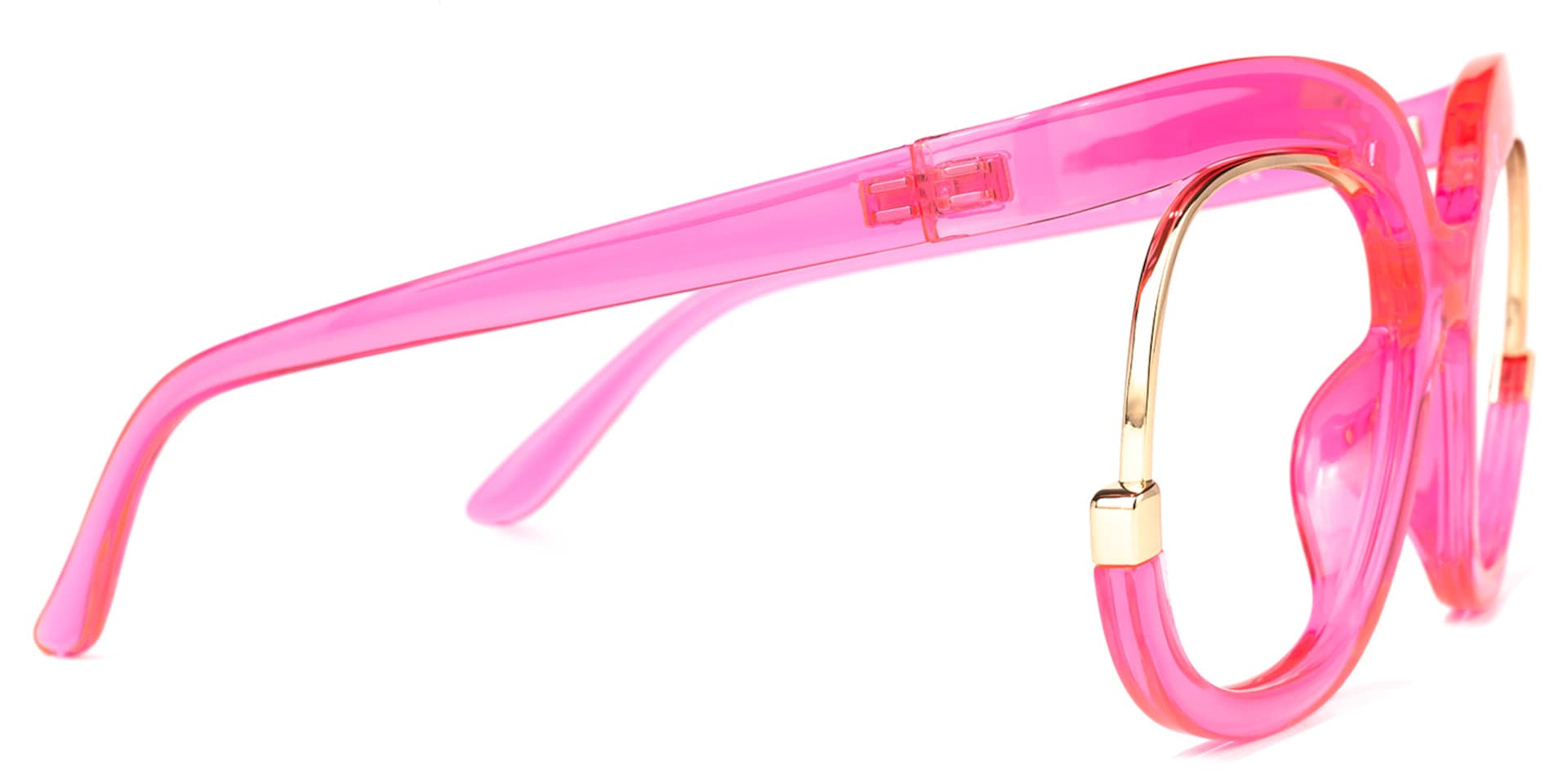 Darice Pink Round Transparent Semi-Frame Glasses | Zeelool2