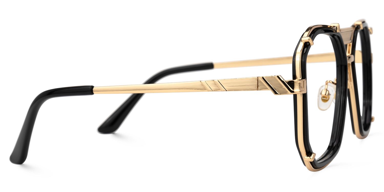 Rumble Geometric Black Glasses | Zeelool Glasses2