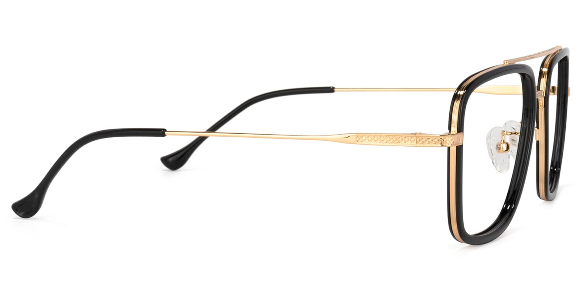 Nayeli Aviator Black-Gold Glasses | Zeelool Glasses3