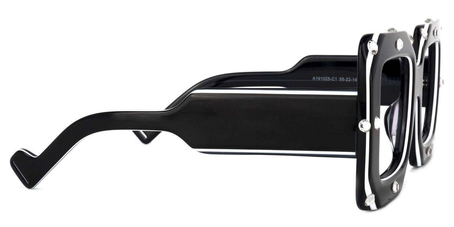 Yuri Square Black Glasses | Zeelool Glasses3