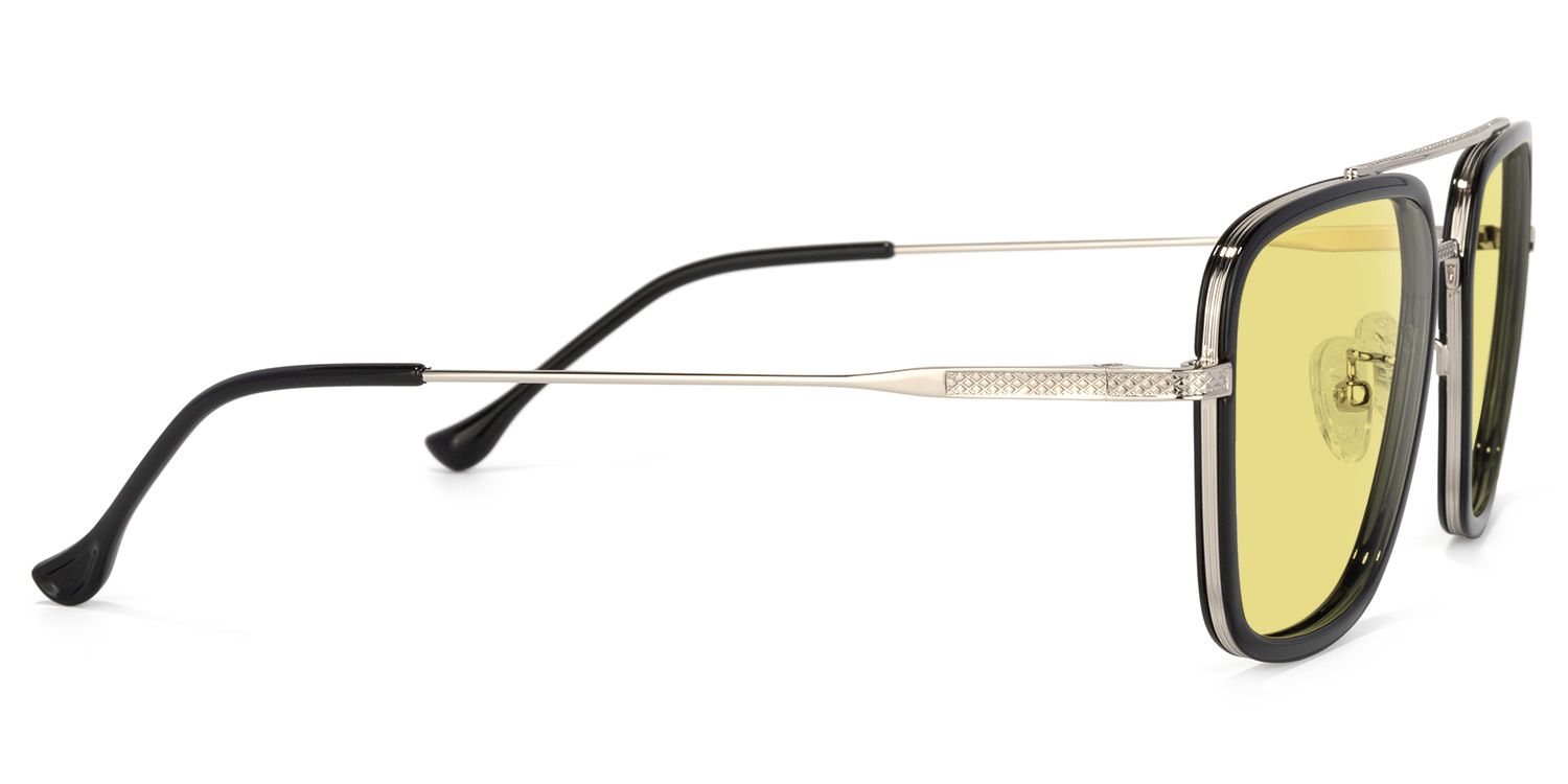 Nayeli Aviator Black-Silver Sunglasses | Zeelool Glasses2