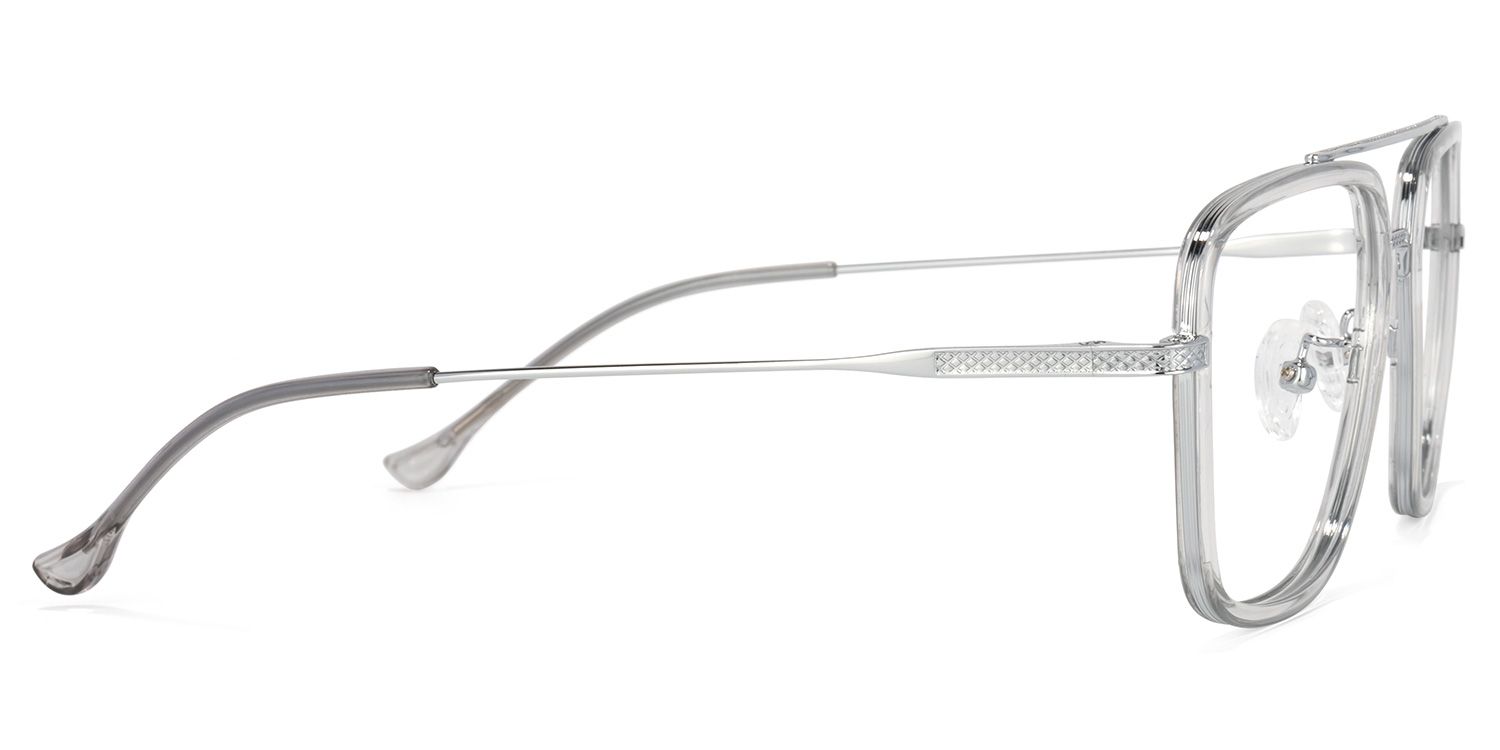 Nayeli Aviator Gray-Silver Glasses | Zeelool Glasses3