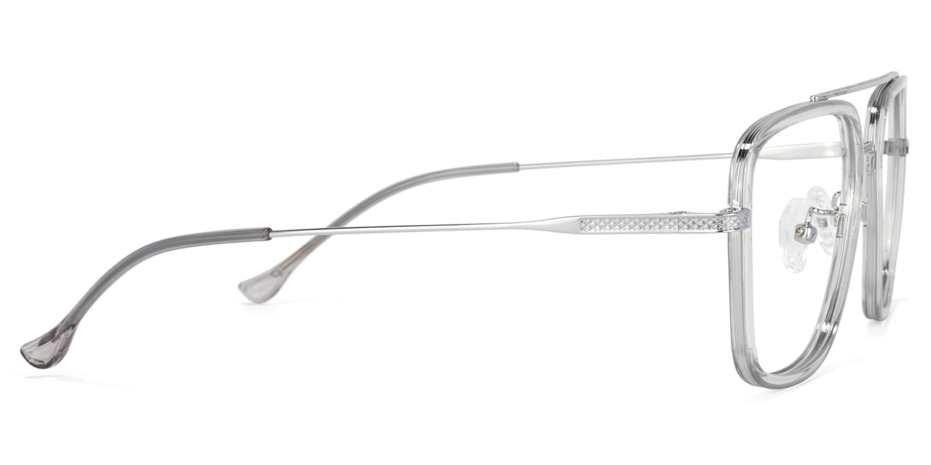 Nayeli Aviator Gray-Silver Glasses | Zeelool Glasses3