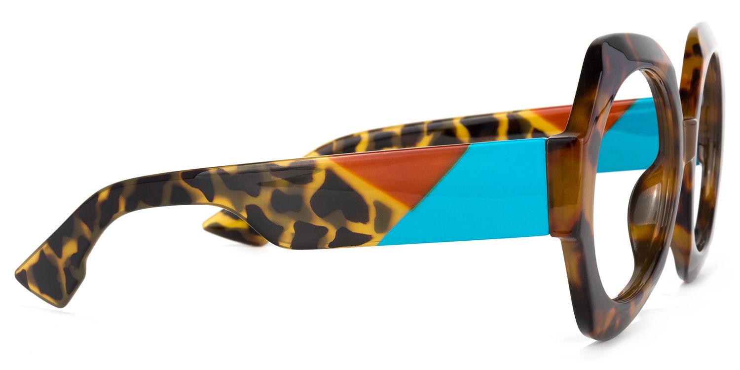 Geoffrey Geometric Tortoise Glasses | Zeelool Glasses3