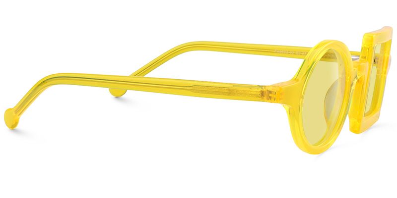 Paola Asymmetric Yellow Sunglasses | Zeelool Glasses3