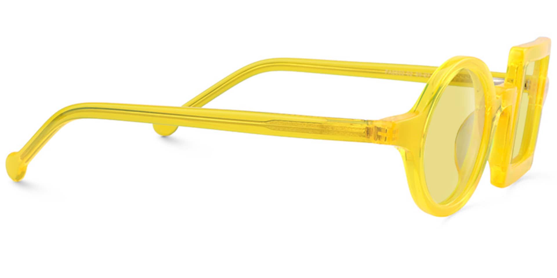 Paola Asymmetric Yellow Sunglasses | Zeelool Glasses3