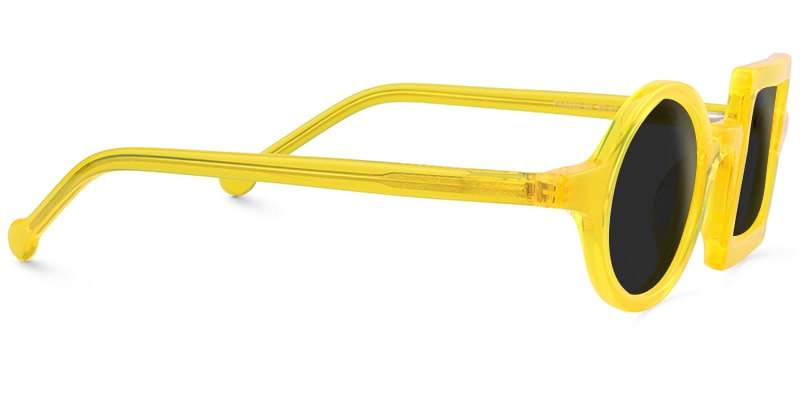 Paola Asymmetric Yellow Sunglasses | Zeelool Glasses3
