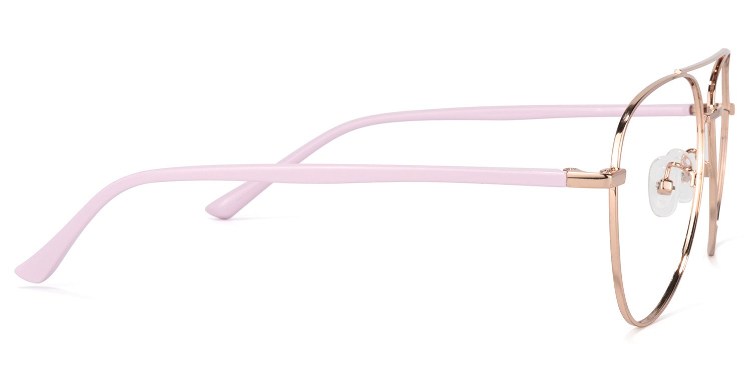 Paige Aviator Rose-Gold Glasses | Zeelool Glasses3