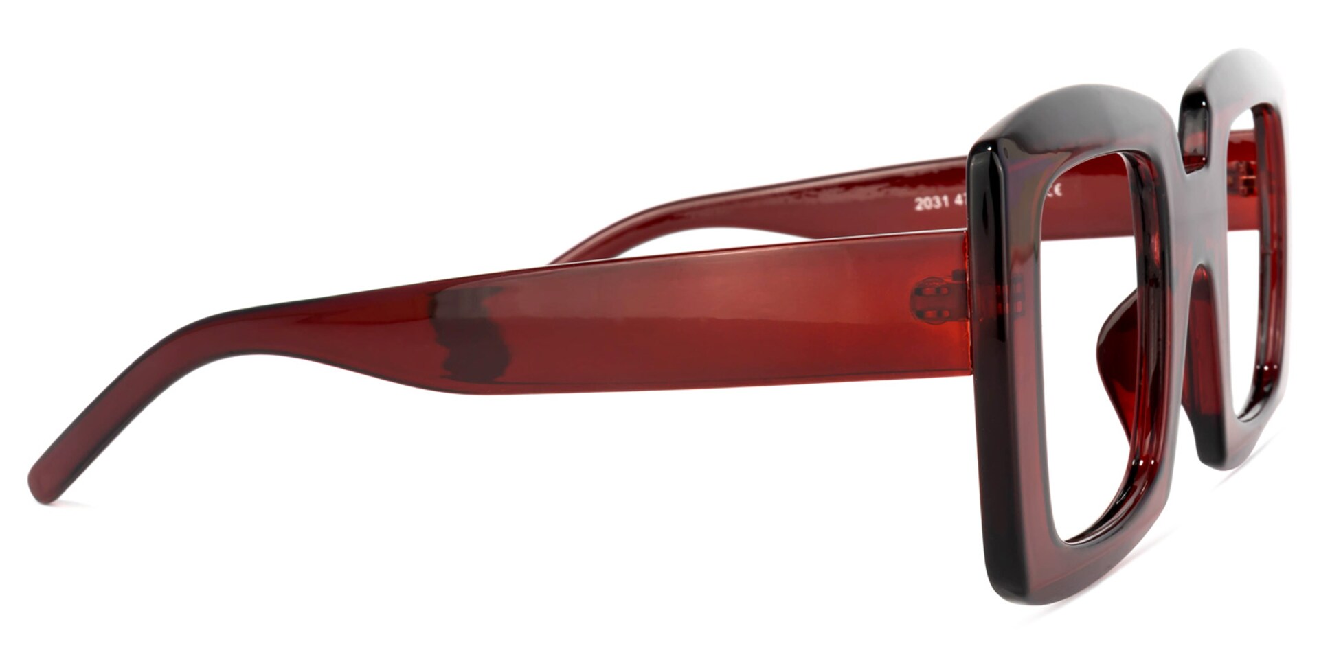 Quincey Square Dark-Red Glasses | Zeelool Glasses3