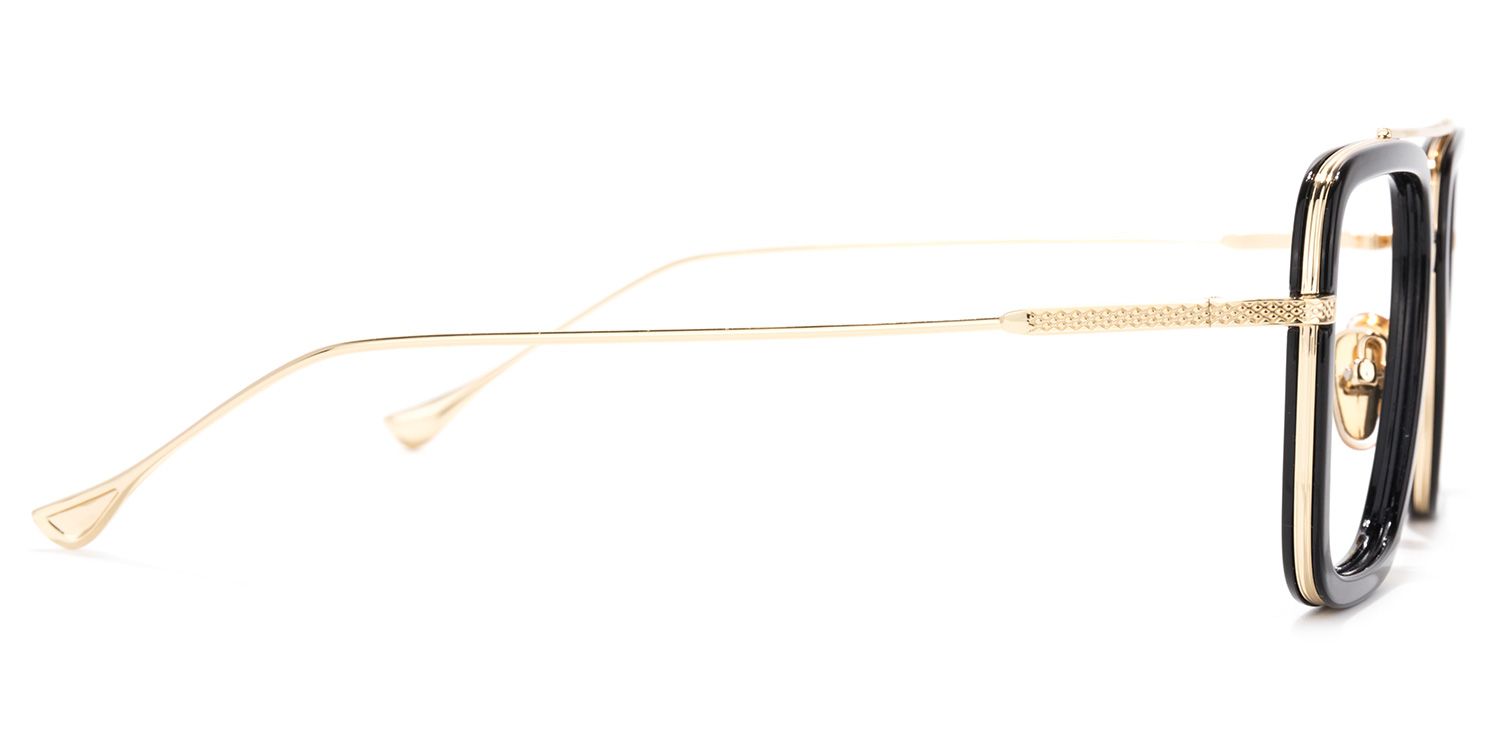 Gifford Aviator Black-Gold Glasses | Zeelool Glasses3