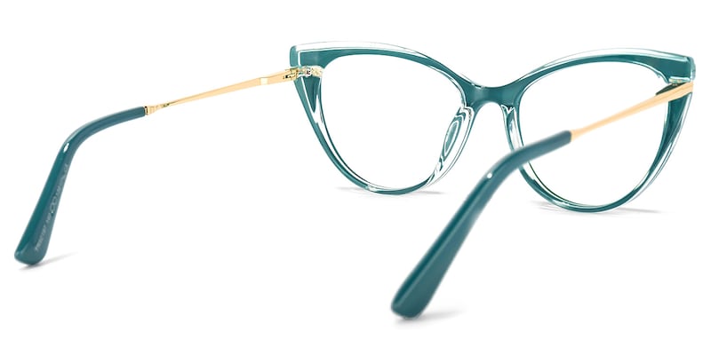 Sadie Cateye Dark-Green Glasses | Zeelool Glasses4