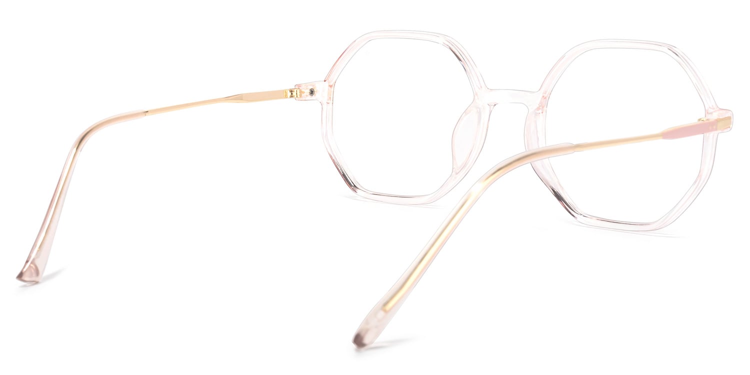 Tanner Geometric Pink Glasses | Zeelool Glasses4