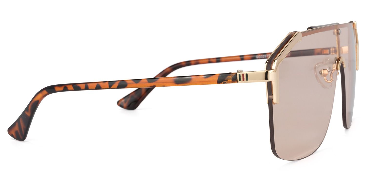 Titus Geometric Beige Sunglasses | Zeelool Glasses3