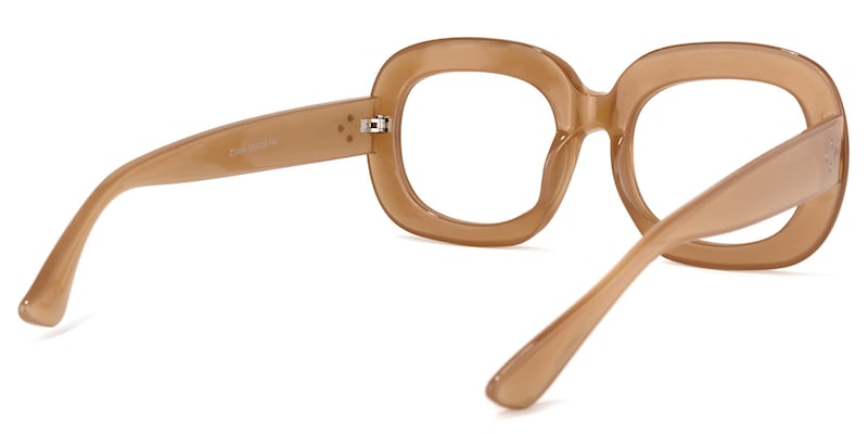 Wade Oval Brown Glasses | Zeelool Glasses4