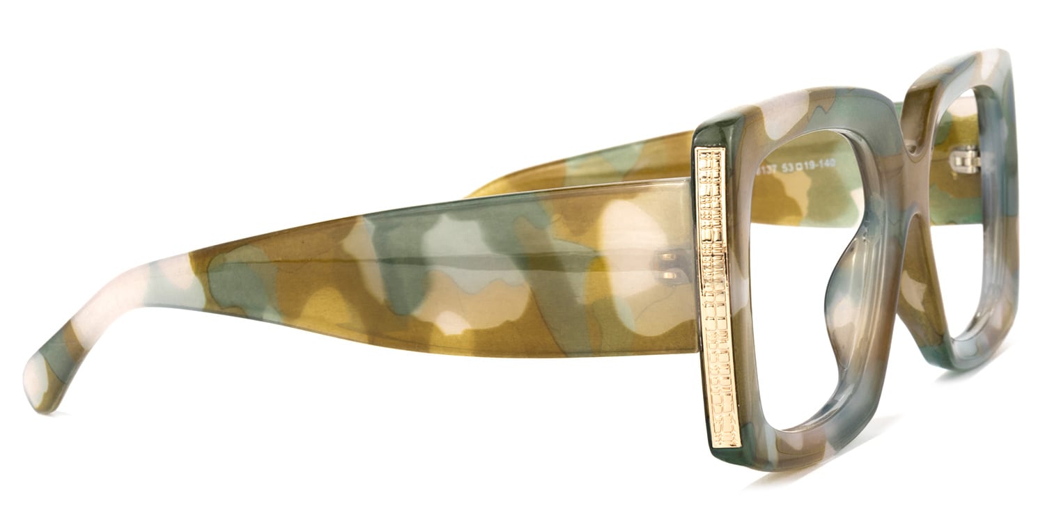 Yael Square Olive Glasses3