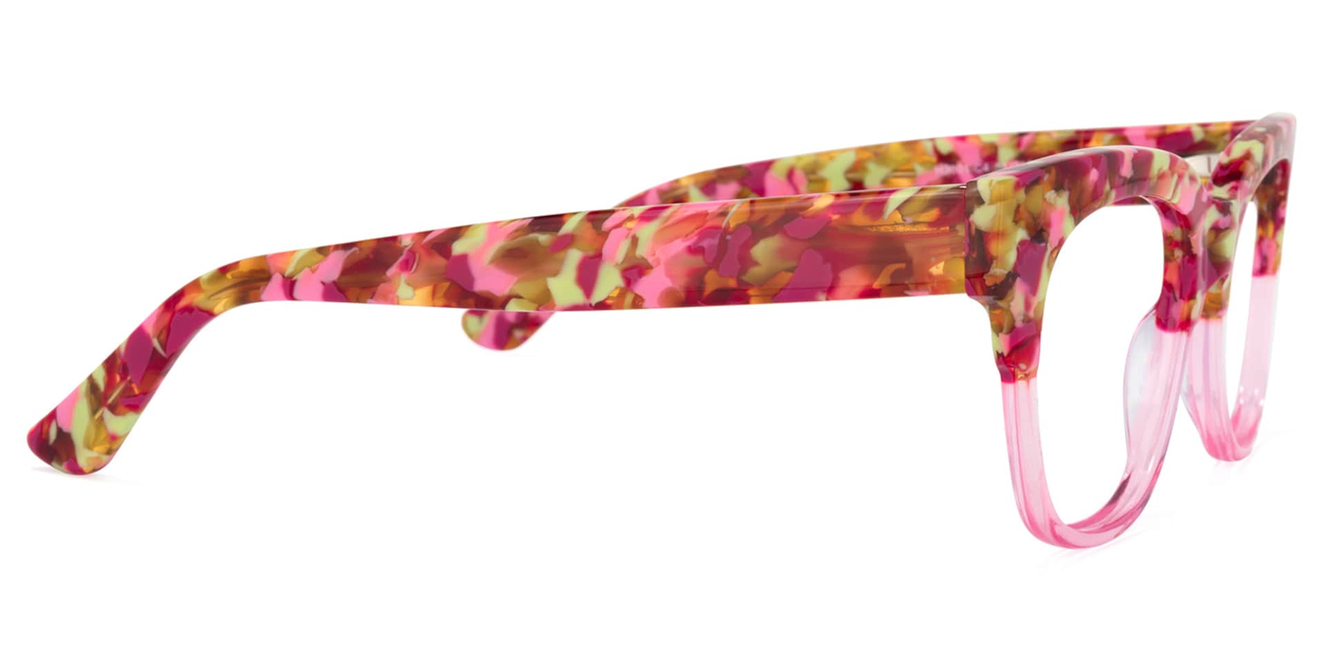 Yessenia Square Pink-Floral Glasses | Zeelool Glasses3