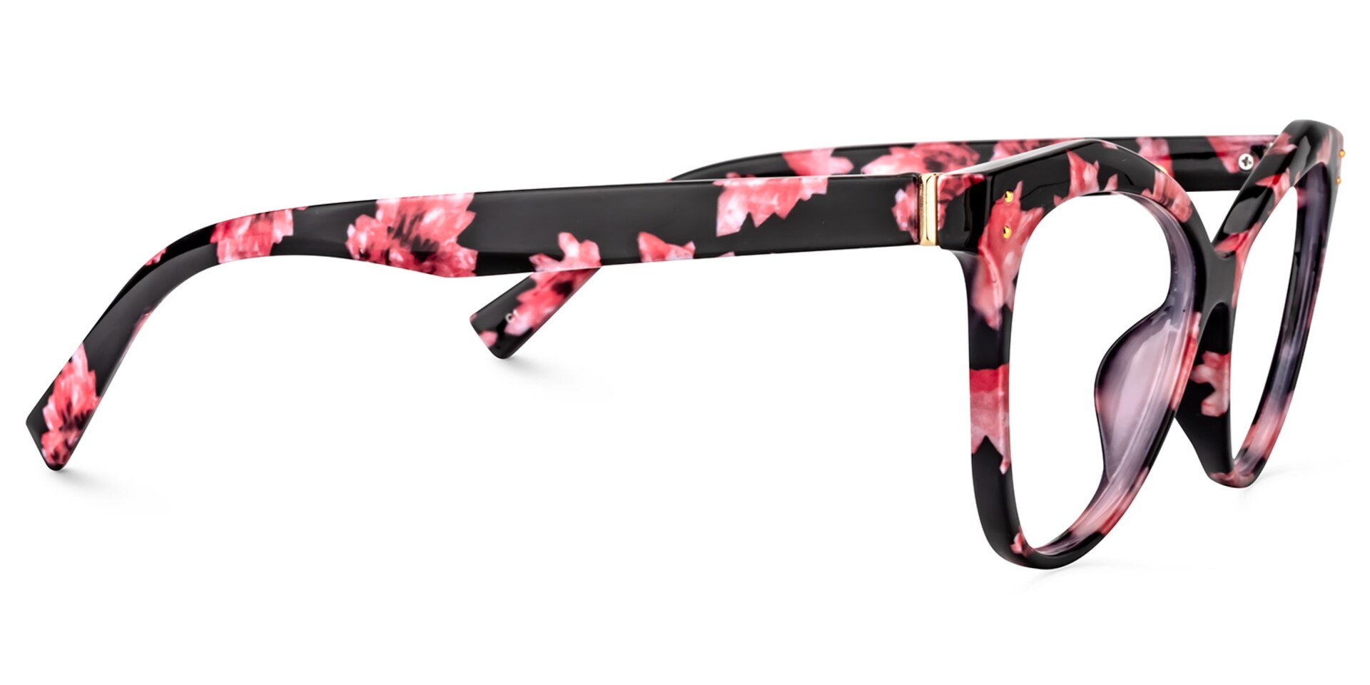 Saul Cateye Pink-Floral Glasses | Zeelool Glasses3