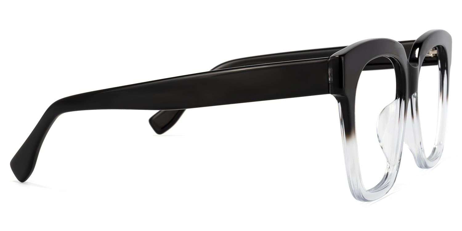 Xion Square Black to Clear Gradient Glasses3