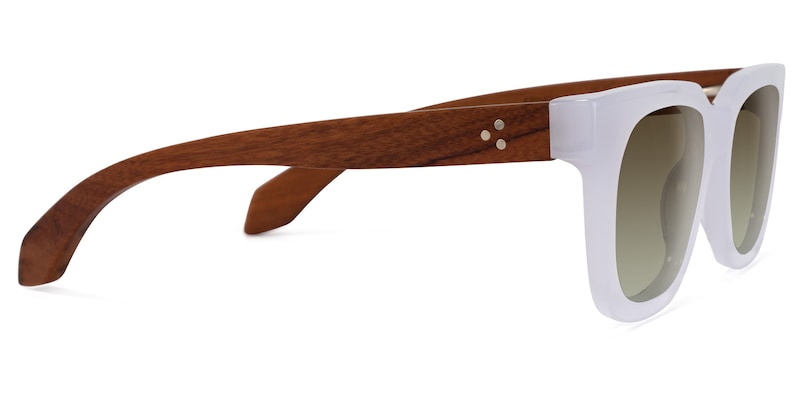 Diana Rectangle White Sunglasses | Zeelool Glasses3