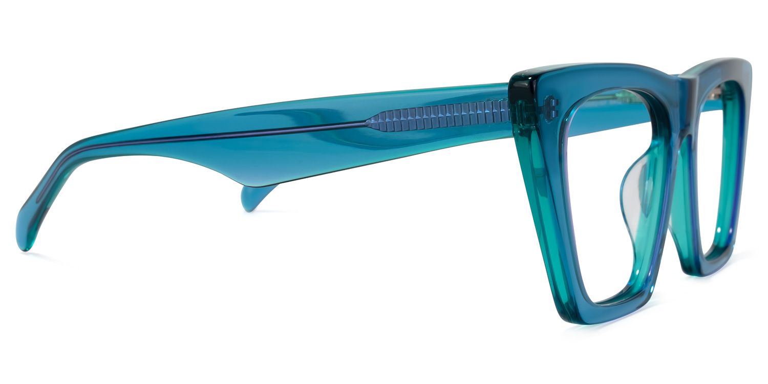 Cecile Cat Eye Blue Glasses | Zeelool Glasses3