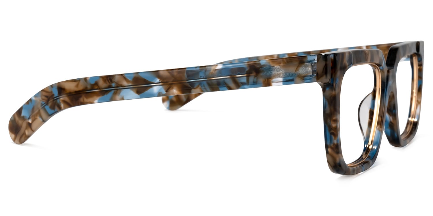 Pitts Square Blue-Floral Glasses | Zeelool Glasses3