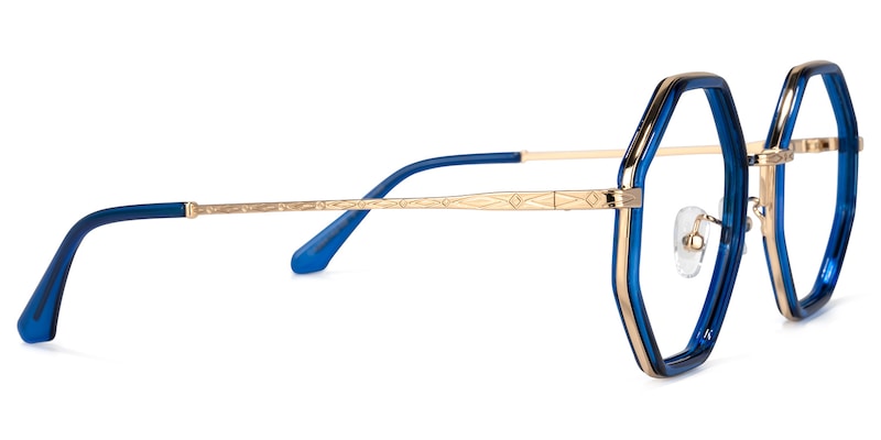 Nathaniel Geometric Blue Glasses | Zeelool Glasses3