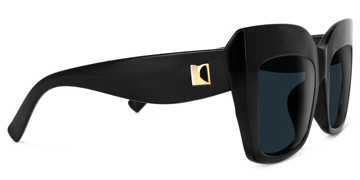 Alberta Square Black Sunglasses for Women & Men | ZEELOOL3