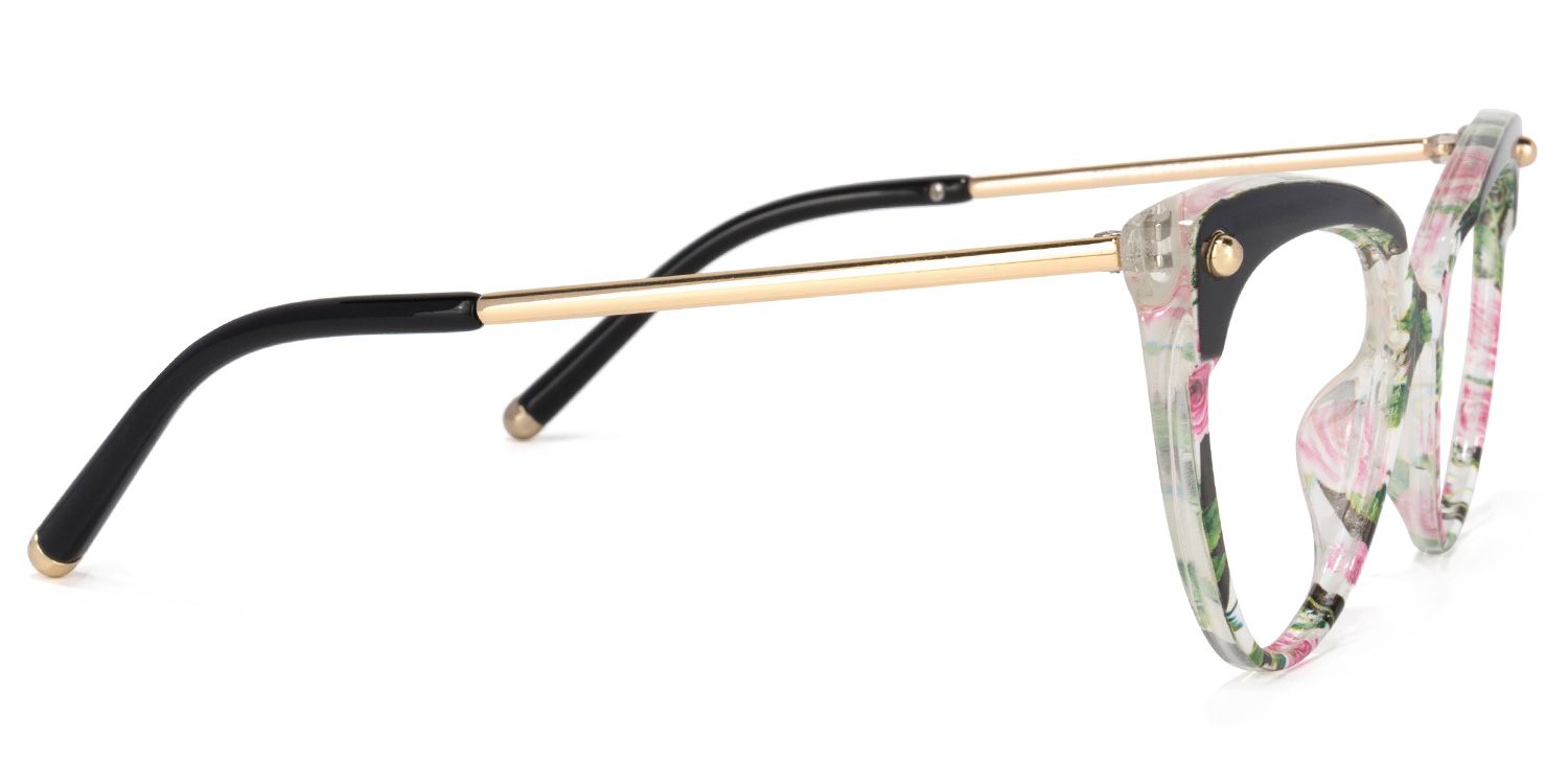 Alivia Cat Eye Pink-Green-Floral Eyeglasses and Frames3