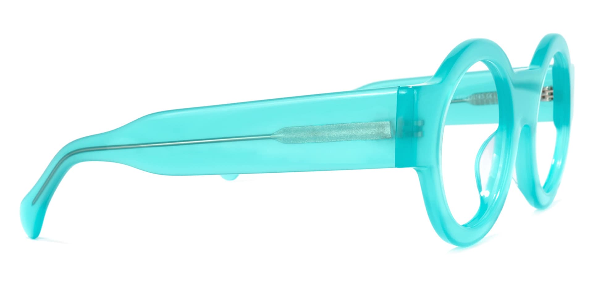 Hardnett Round Turquoise Glasses | Zeelool Glasses3