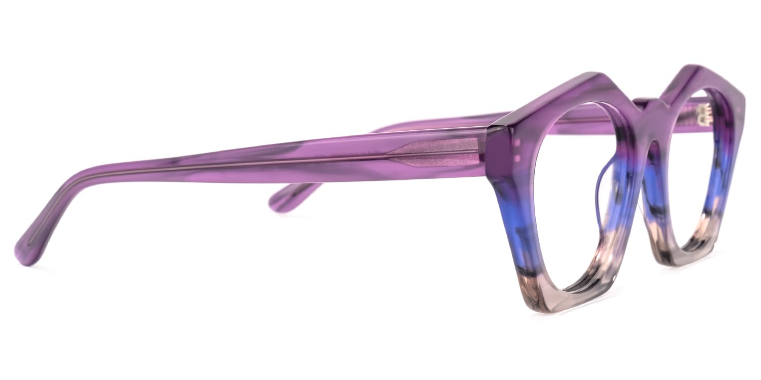 Flores Geometric Purple-Gray Glasses | Zeelool Glasses