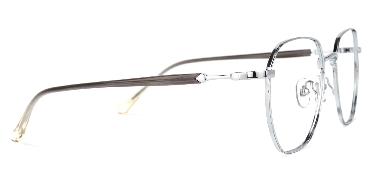 Veronica Geometric Silver Glasses | Zeelool Glasses3