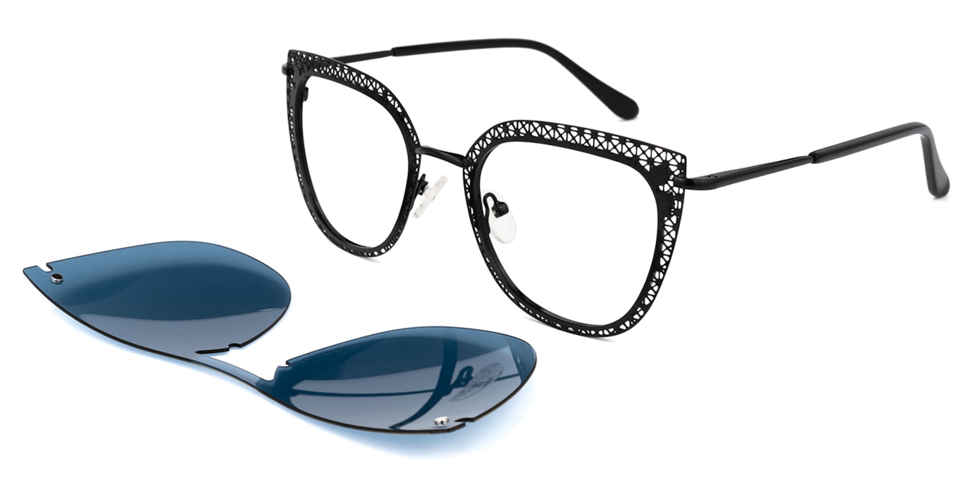 Hussain Clip-on Blue Glasses | Zeelool Glasses1