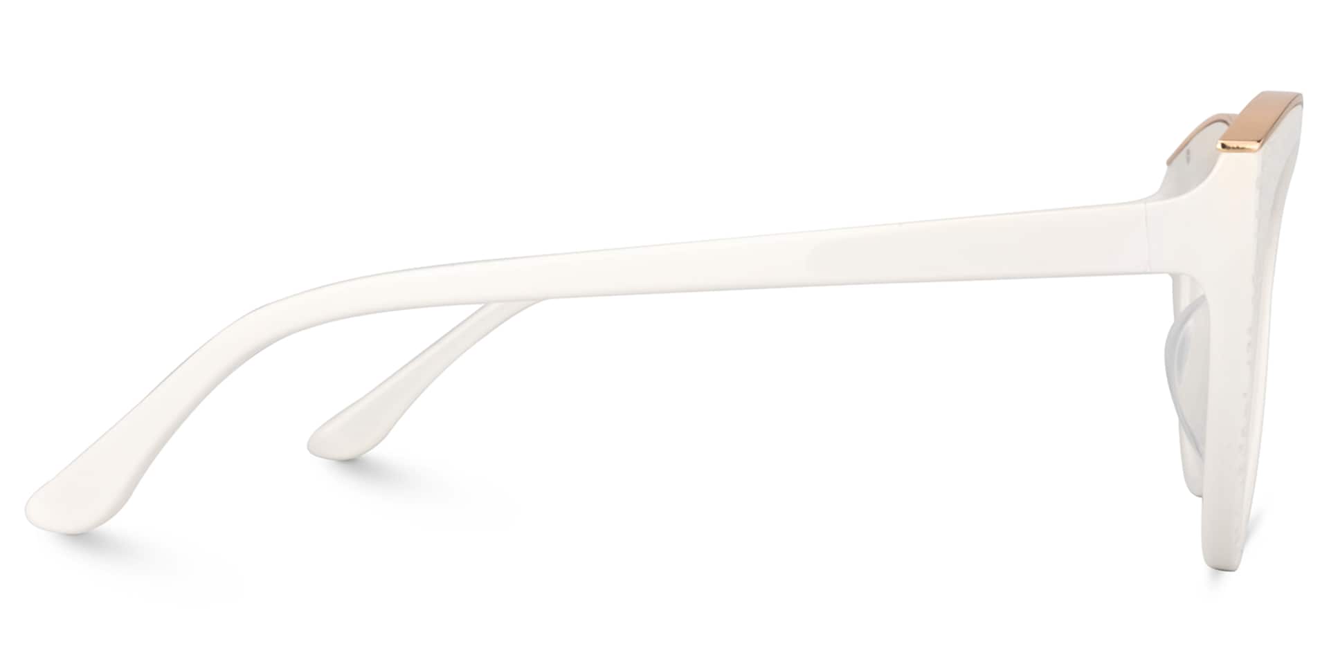 Carol Cateye White Frame Glasses | Zeelool3