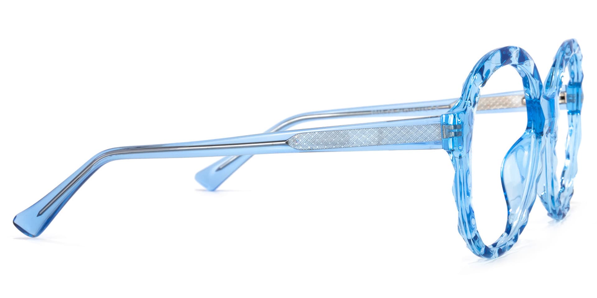 Lila Round Light-Blue Glasses | Zeelool Glasses3