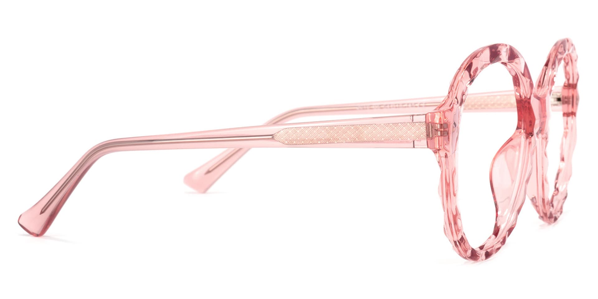 Lila Round Pink Glasses | Zeelool Glasses3