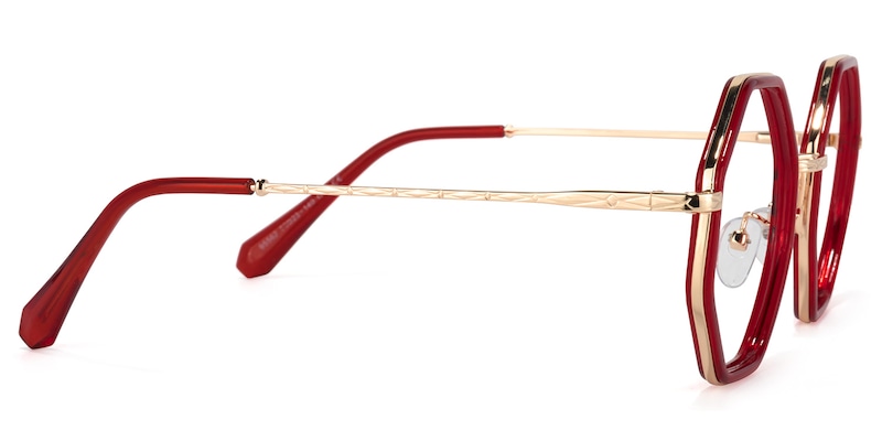 Nathaniel Geometric Red Glasses | Zeelool Glasses3