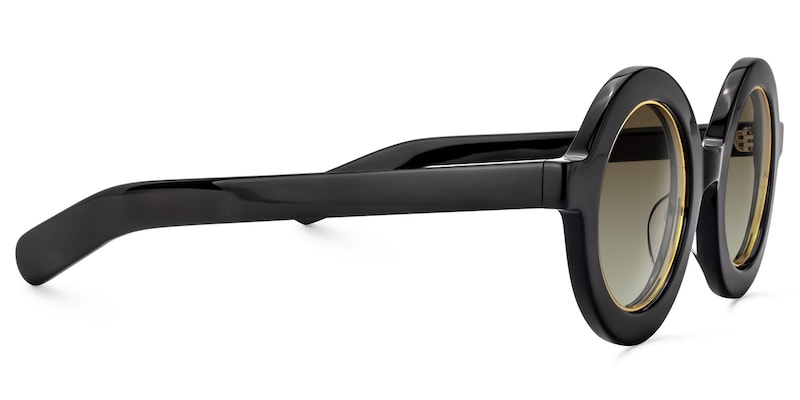 Calhoun Round Black Sunglasses | Zeelool Glasses3