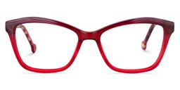 Cheryl Rectangle Red Glasses0