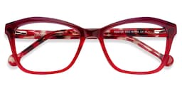 Cheryl Rectangle Red Glasses1