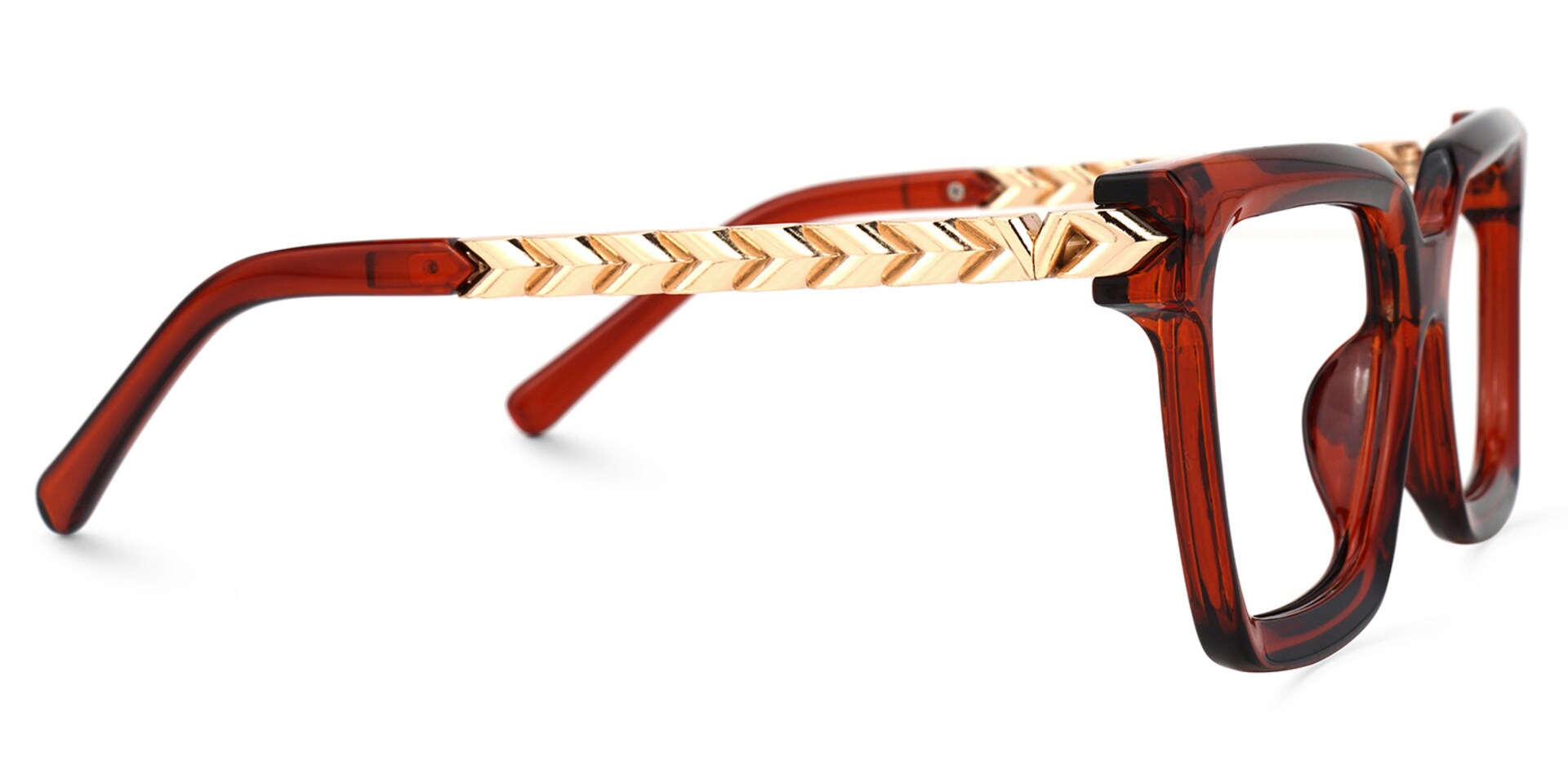 Andino Square Red Glasses | Zeelool Glasses2