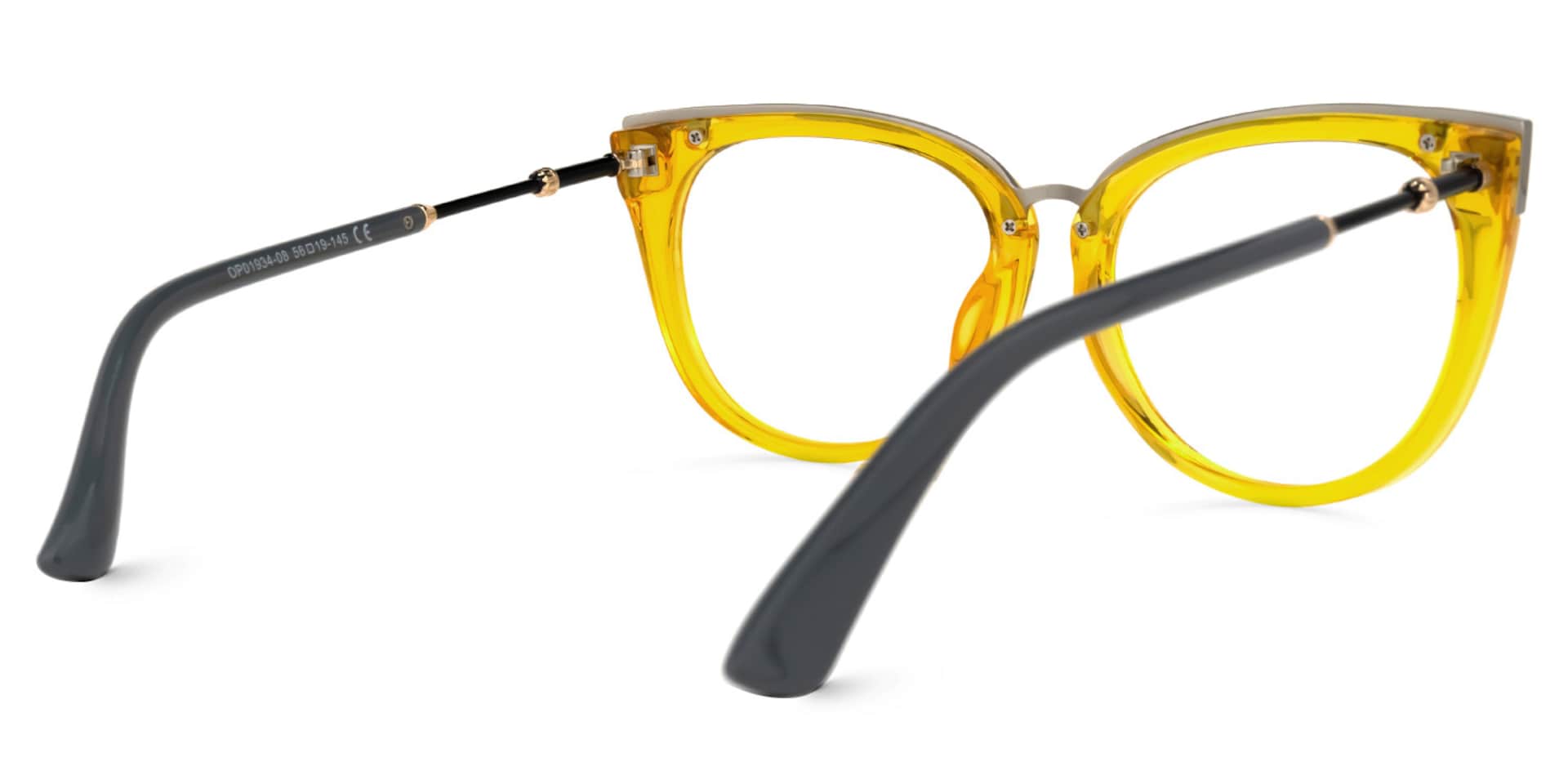 Dalton Cateye Yellow Glasses | Zeelool Glasses3