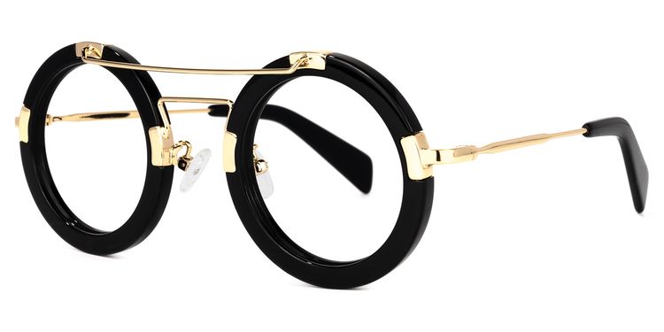 Martis Black Round Glasses
