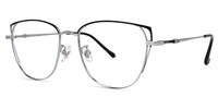 Unica Cateye Black-Silver Glasses1