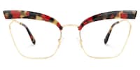 Tiffani Browline Red-Floral Glasses0